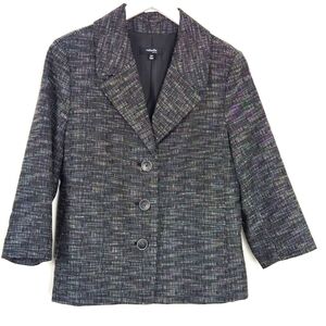 Rafaella Women's Size 12P Black & White Career Business Back Pleat Jacket